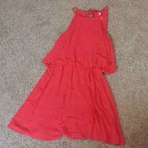 Coral Xhilaration dress with Pom detail